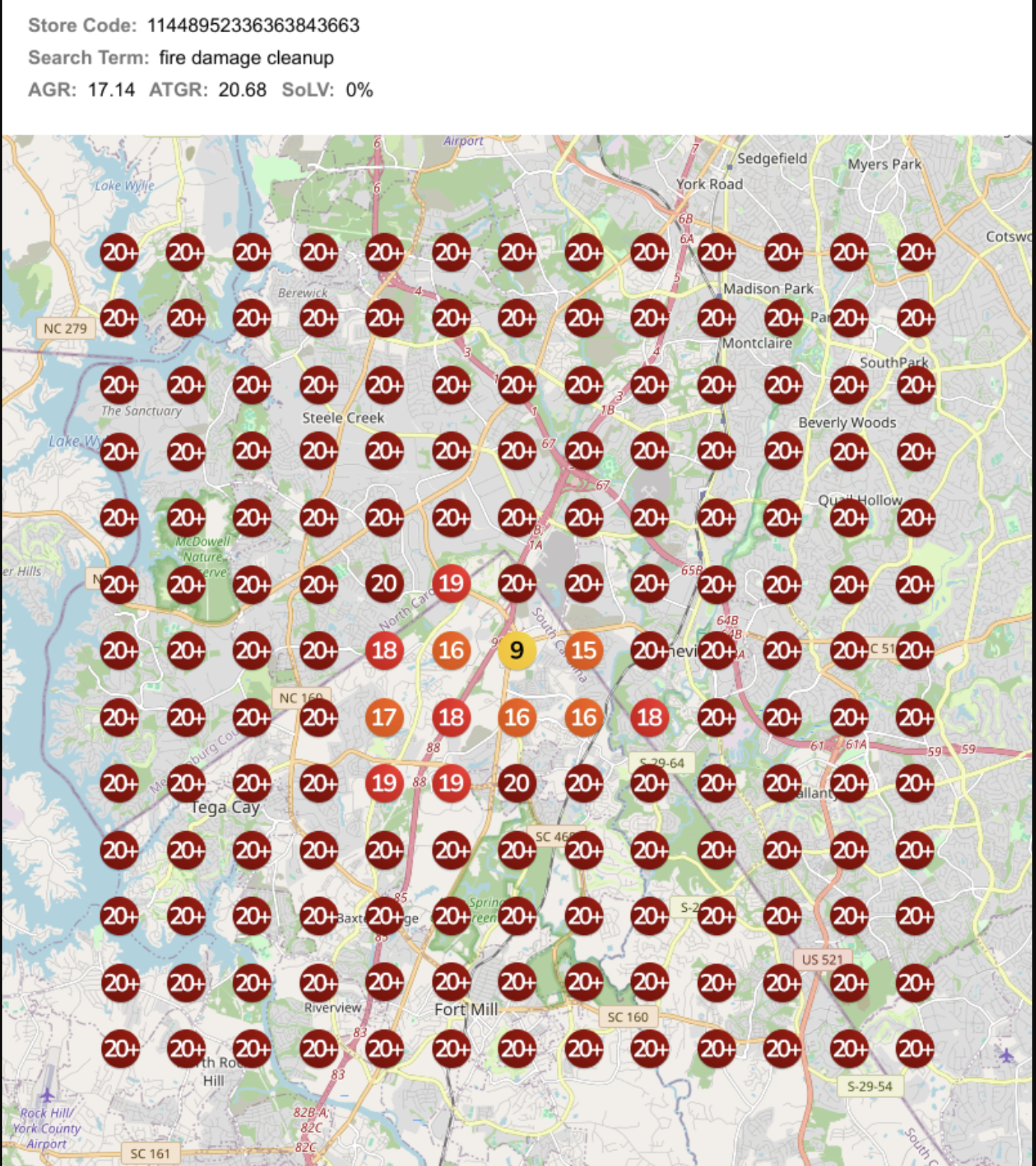 Google rankings before Kuraga — poor local visibility